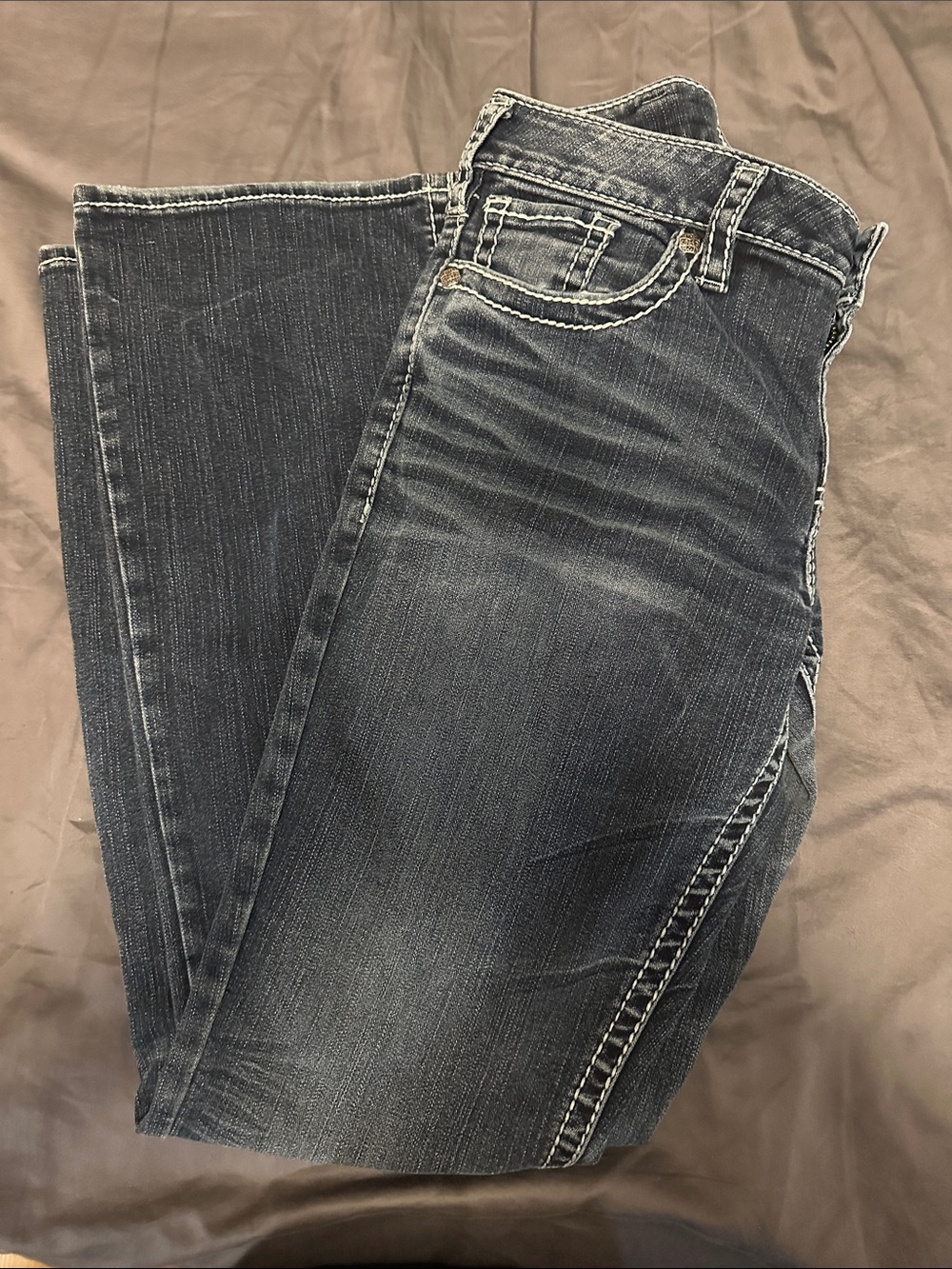 Silver Jeans Dark Wash Blue Straight Leg Jeans